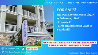 FOR SALE! 1122 Ocean Ave, Ocean City NJ! Right across from the beach and boardwalk!