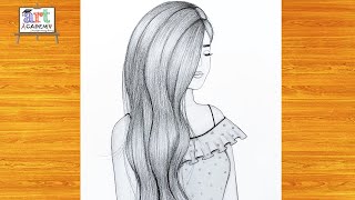 رسم بنات كيوت | تعليم رسم بنت كيوت مع قصه شعر سهل بالرصاص خطوه بخطوه للمبتدئين بطريقة سهلة | رسم سهل