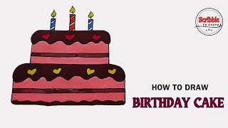 How to Draw Birthday Cake Easy|| How To Draw A Birthday Cake Step By Step||