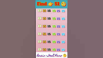 Find 👉51 🧐#gk#opticalillusion #mathstricks #puzzle #mathpuzzle #viralvideo #shorts