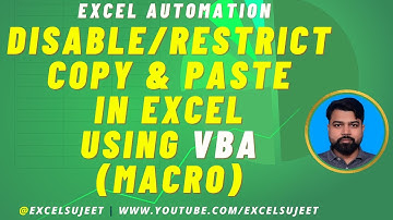 Disable/Restrict Copy & Paste in Excel Using VBA (Macro) by @ExcelSujeet