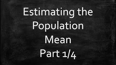 Estimating the Population Mean Part 1/4