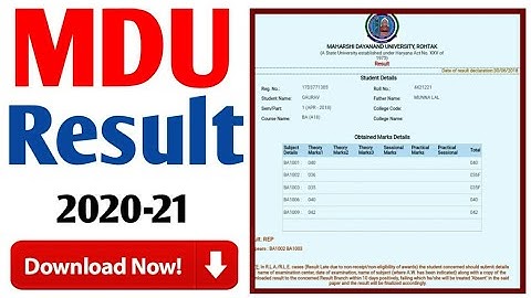 MDU University Result Kaise Download Kare | Mdu result Kaise Nikale | Mdu result |Mdu result 2020