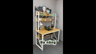 Bàn Học, Bàn Làm Việc STU05 Fufutech Có Kệ Sách 2 Tầng Và Kệ Dưới Gầm