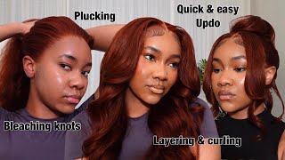 how I got 2 looks in one install | voluminous  layered curls to easy Updo |START 2 FINISH| Unice wig