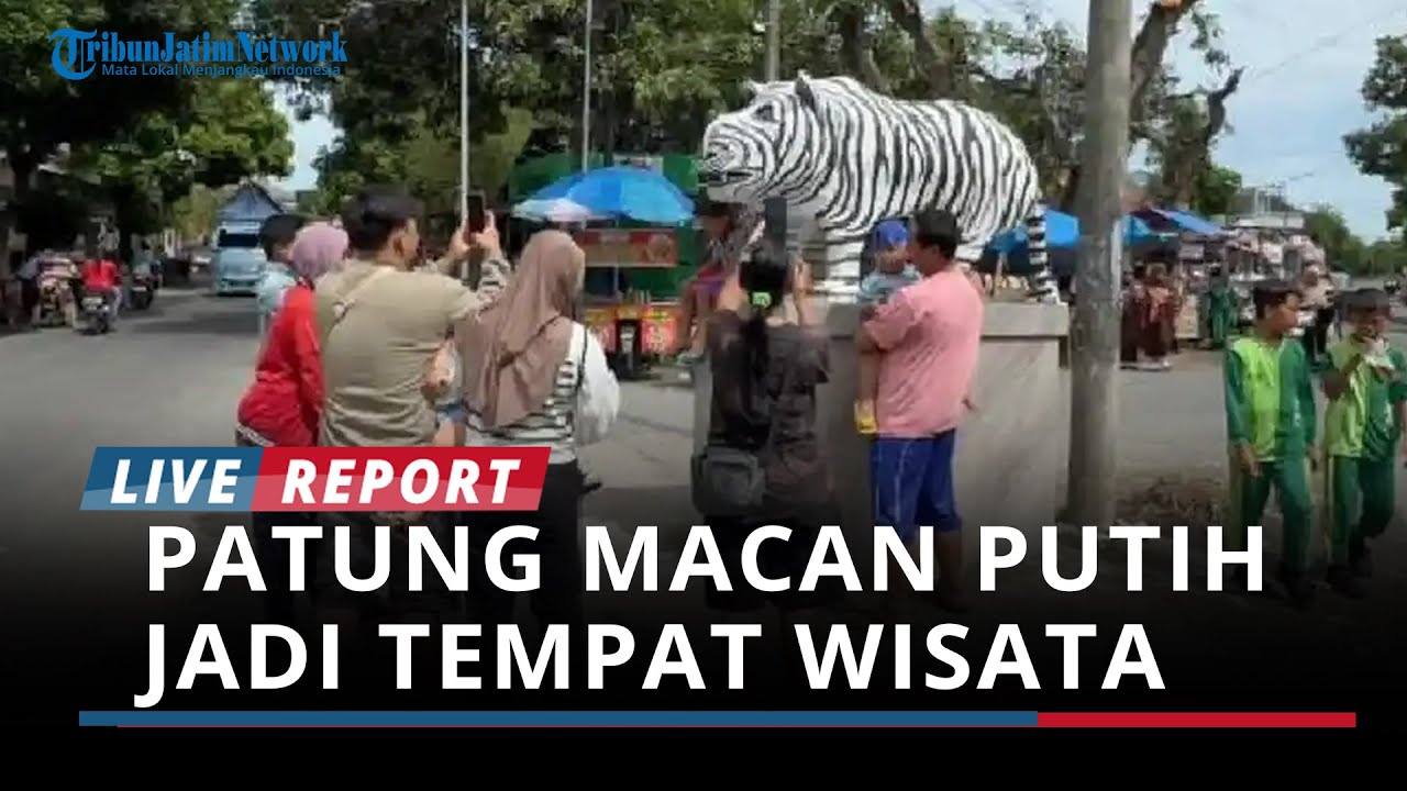 Viral Patung Macan Putih, Pertigaan Desa Balongjeruk Kediri Berubah Jadi Wisata Dadakan