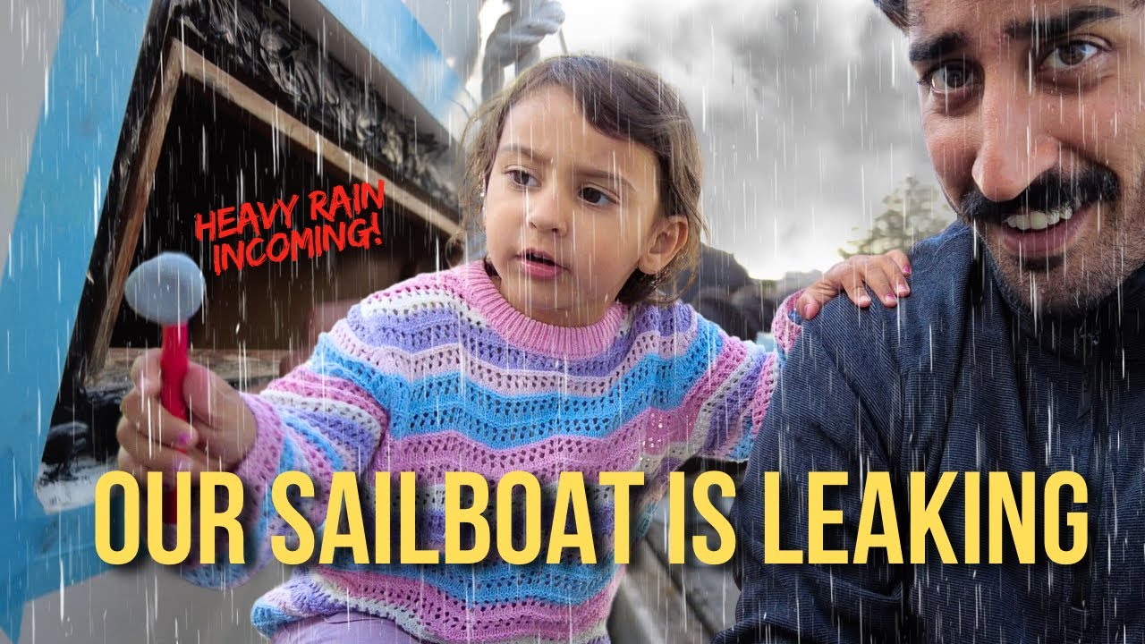 ⁣LEAKING SAILBOAT! Fixing Our Floating Home after Heavy Rain Ep.2