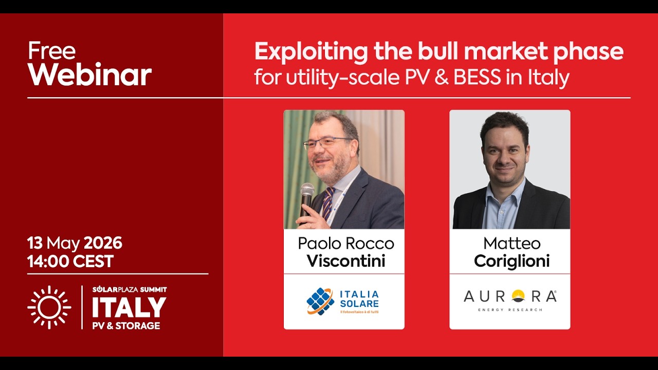 Solarplaza Webinar | Exploiting the bull market phase for utility-scale PV & BESS in Italy