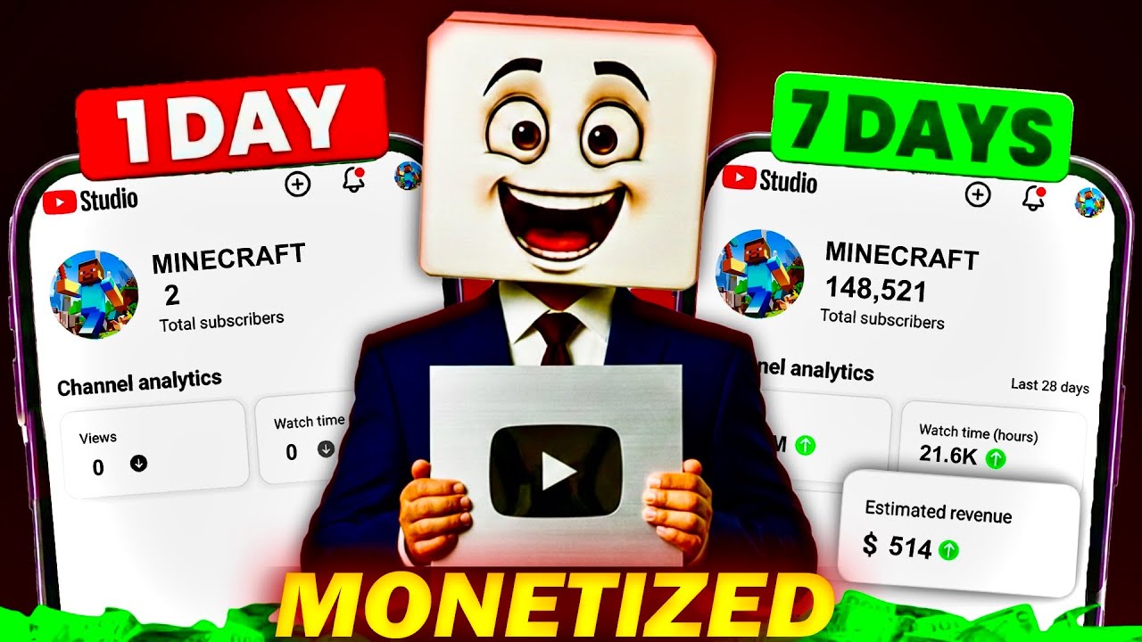 I uploded Minecraft Short For 7 Days🤯(Shoking result )￼