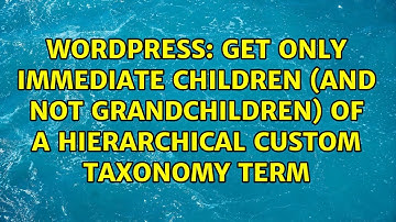 Get only immediate children (and not grandchildren) of a hierarchical custom taxonomy term