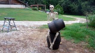 Drunk Skeleton on a Barrel