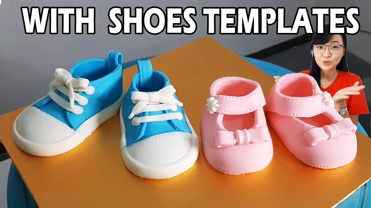 How to Make Fondant Baby Shoes Fondant Baby Shoes TEMPLATE | Fondant Shoes - YouTube