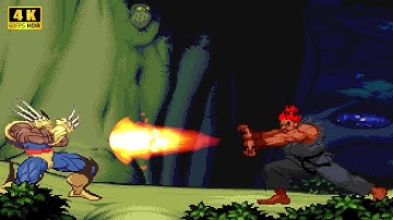 Satsui no Hado Vs Adamantium Rage! 😈 Akuma Vs Wolverine MUGEN: The Most Fierce Rivalry! 4K 60FPS! 💥