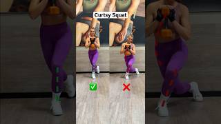 ❌WRONG vs ✅RIGHT - CURTSY SQUAT #curtsysquat #squat #legday #legexercise #gluteexercise