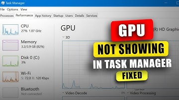 Why is my GPU not Showing up in Task Manager (Windows 11/10)