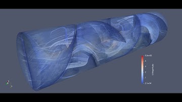 Transient CFD Streamline Animation of Flow Through Helix Static Mixer
