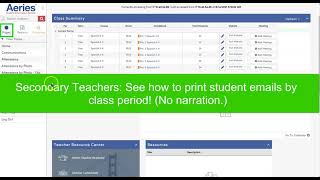 Print Student Email Lists from Aeries (Secondary Sample)