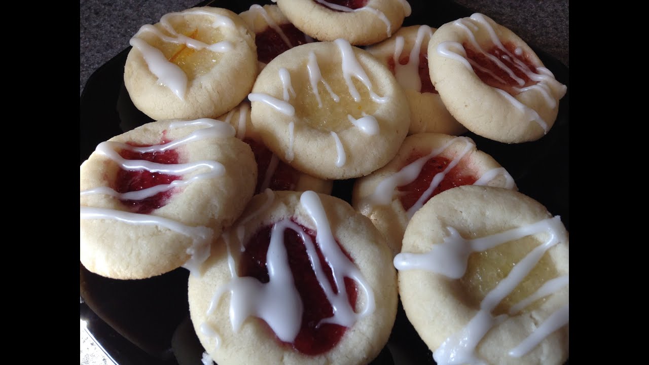 How to make Easy Glazed Shortbread Thumbprint cookies (No Egg) YouTube