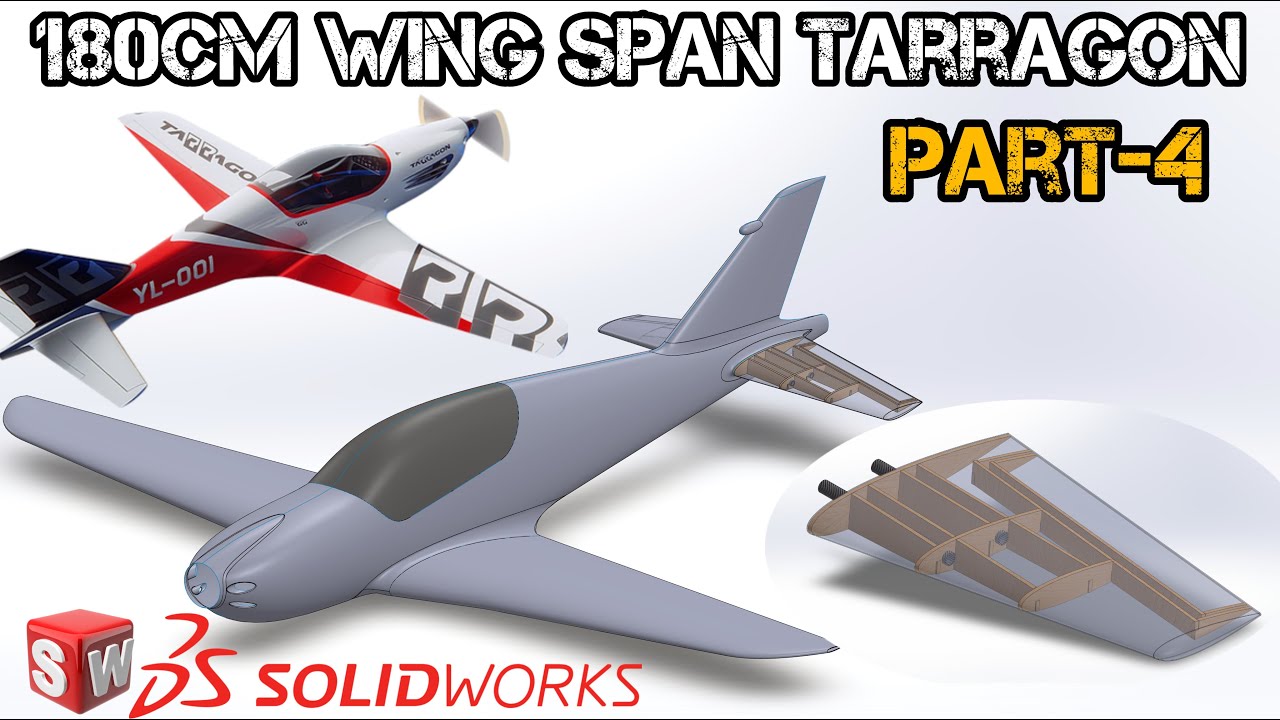 How to design 180cm wingspan RC Tarragon Aircraft in Solidworks. Part4 ...