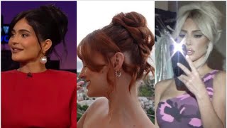 EASIEST UPDO EVER. THE KIM & KYLIE LOOK. also, side bangs are back  full tutorial for beginners!