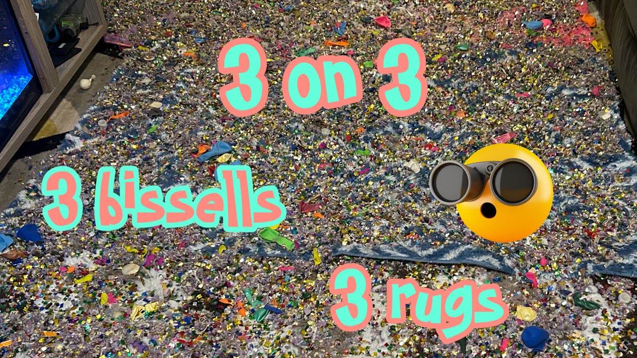 3 on 3 || 3 Bissells 3 rugs shark clean up || New rug