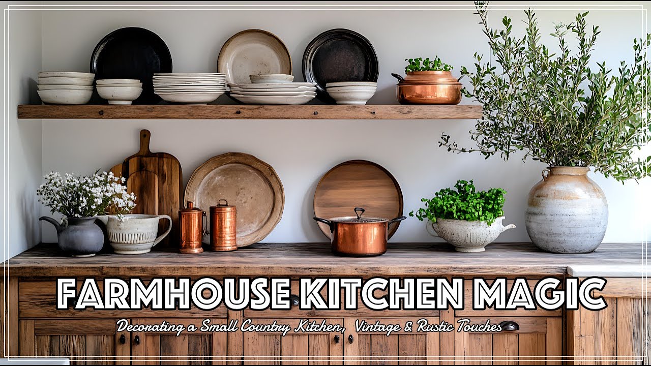Farmhouse Kitchen Magic : Decorating a Small Country Kitchen,  Vintage & Rustic Touches