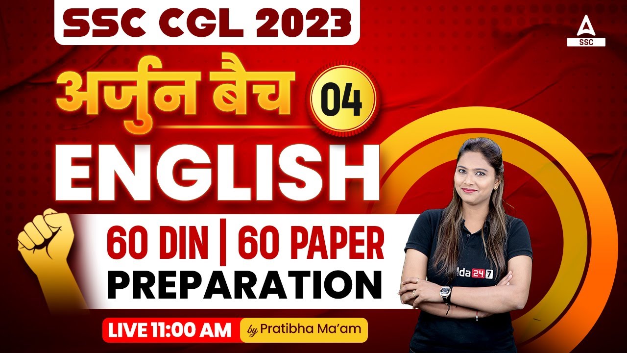 SSC CGL 2023 | SSC CGL English Classes by Pratibha Mam | 60 Din 60 ...