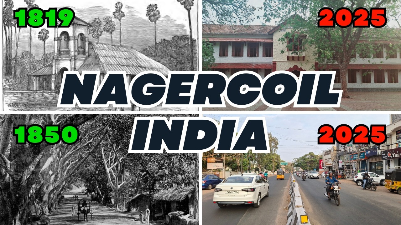 📸 Amazing Then and Now photos of Nagercoil, INDIA in 1800's and 2025 That’ll Take You Back in Time🔥