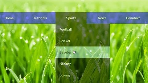 Transparent drop down navigation bar and menus