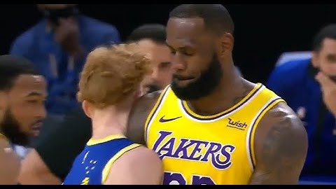 Lebron James bone crushing screen on Nico Mannion - Lakers vs Warriors | NBA 2020 - 2021.