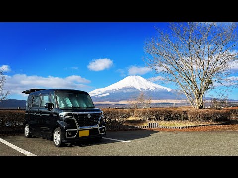 【車中泊】軽自動車と富士山を眺める車中泊【car camping】