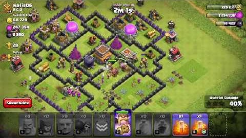 Live TH8 Gibarch (Dark Elixir Farming Attack)