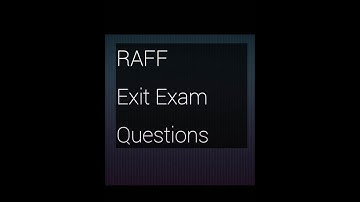 RAFF Exit Exam Questions (DG Shipping)