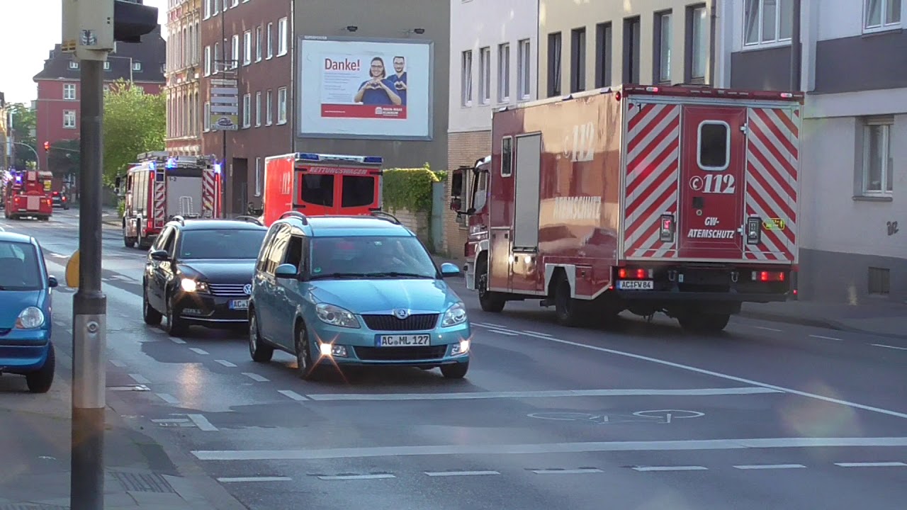 LÖSCHZUG+ GW-A+ RTW Berufsfeuerwehr Aachen Feuerwache 1 - YouTube