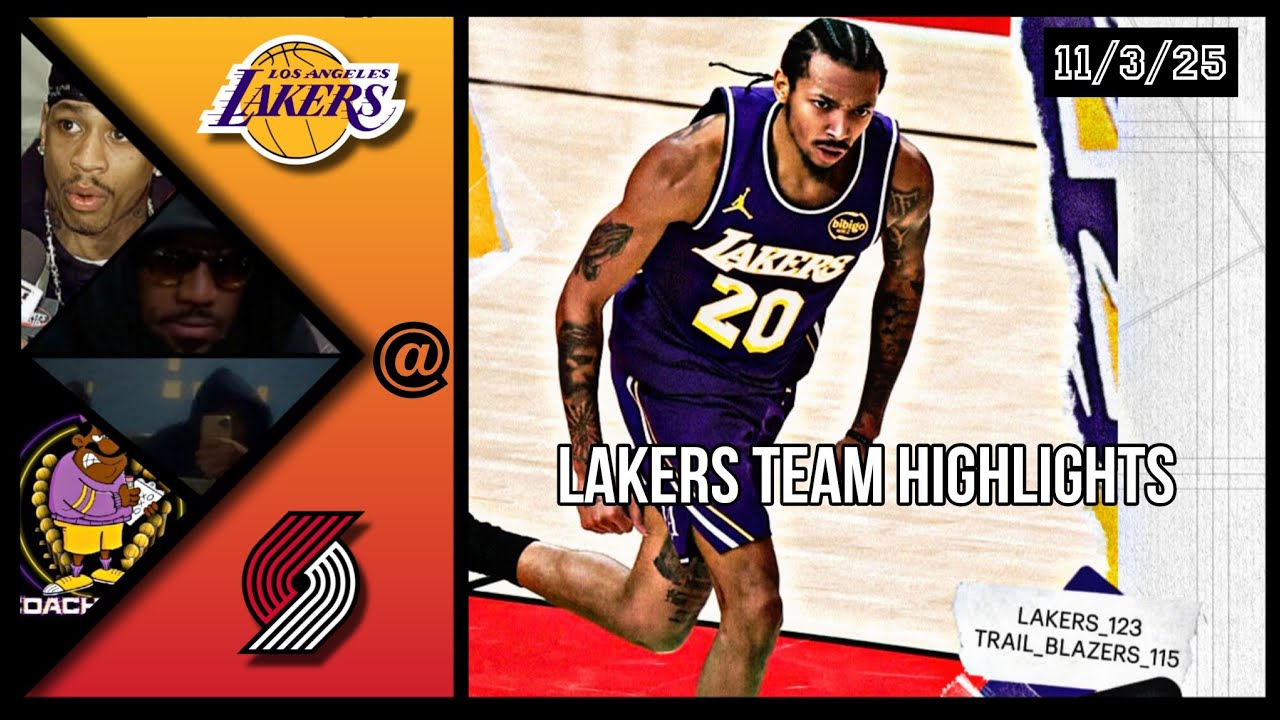 Lakers Team Highlights @ Blazers reaction W/ Coaches Den - YouTube