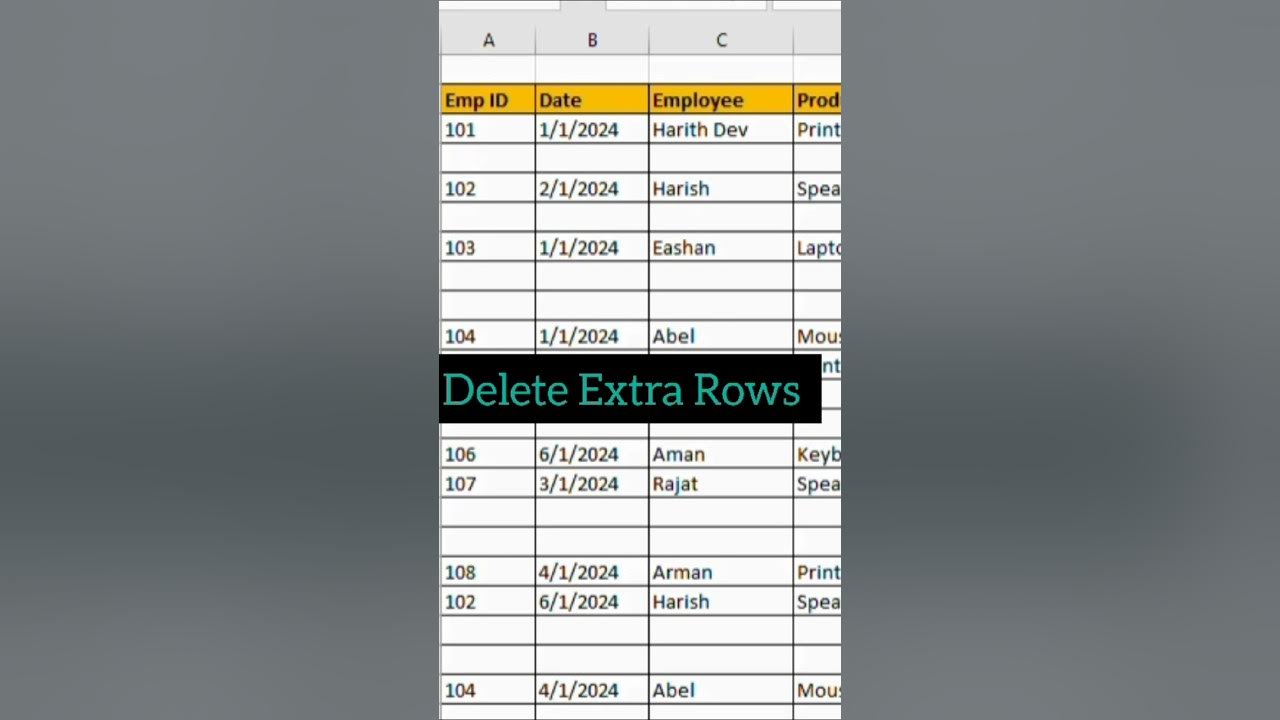 Easiest way to delete the unwanted rows in Excel #shorts #ytshorts # ...
