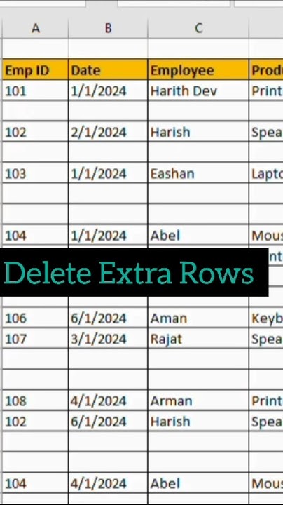 Easiest way to delete the unwanted rows in Excel #shorts #ytshorts # ...