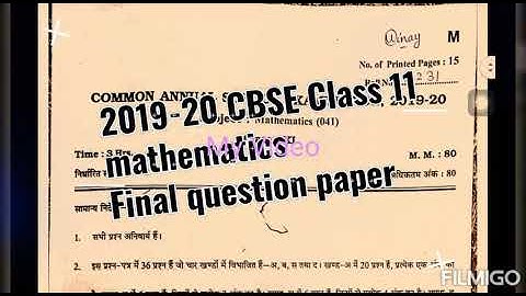 2019-20 CBSE class 11 mathematics final question paper