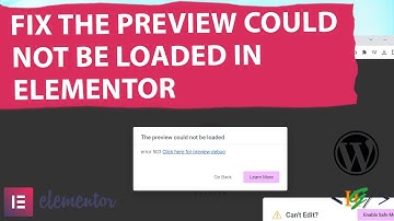 How to Fix The Preview Could Not Be Loaded in Elementor WordPress | Error 503