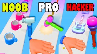 NOOB vs PRO vs HACKER in Hammer It : Smash & Hit Game ( ios - Android ) gameplay screenshot 5