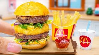 Make Miniature McDonalds Big Mac Meal in Mini Kitchen 🍔 Mini Yummy Best Fast Food Recipe - ASMR