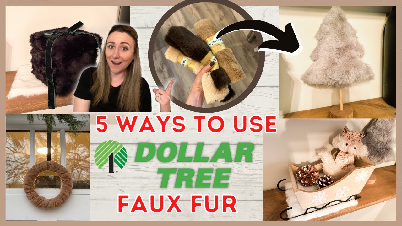 5 способов использования нового искусственного меха из Dollar Tree | Зимние поделки после Рождест...