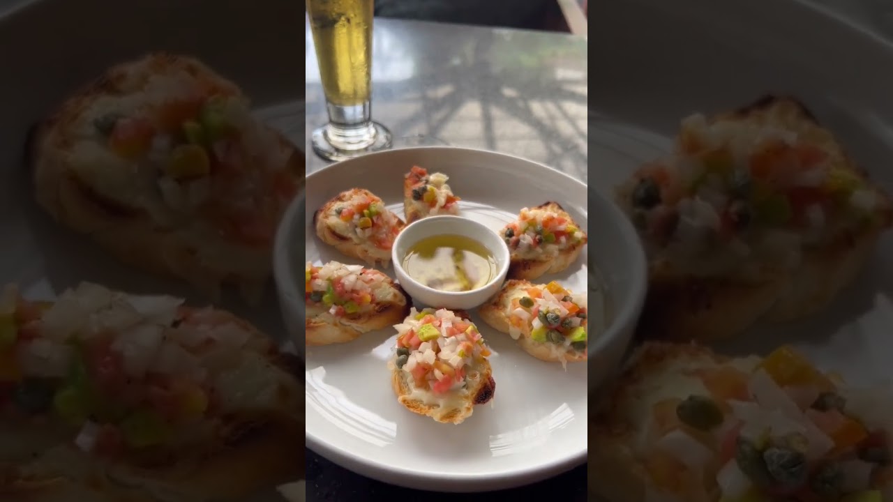 Have you had Tomato Bruschetta for breakfast?$3 Cambodian food at Temple Bar & restaurant Siem Reap