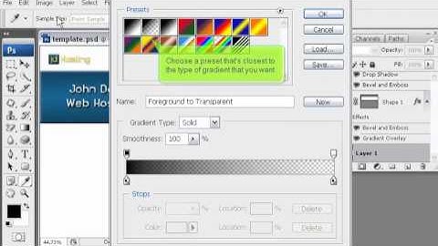 How to add a gradient background to your website in Photoshop