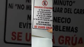Letrero de Prohibido Estacionarse, ni por un ratito 35x45cm Lamina Galv