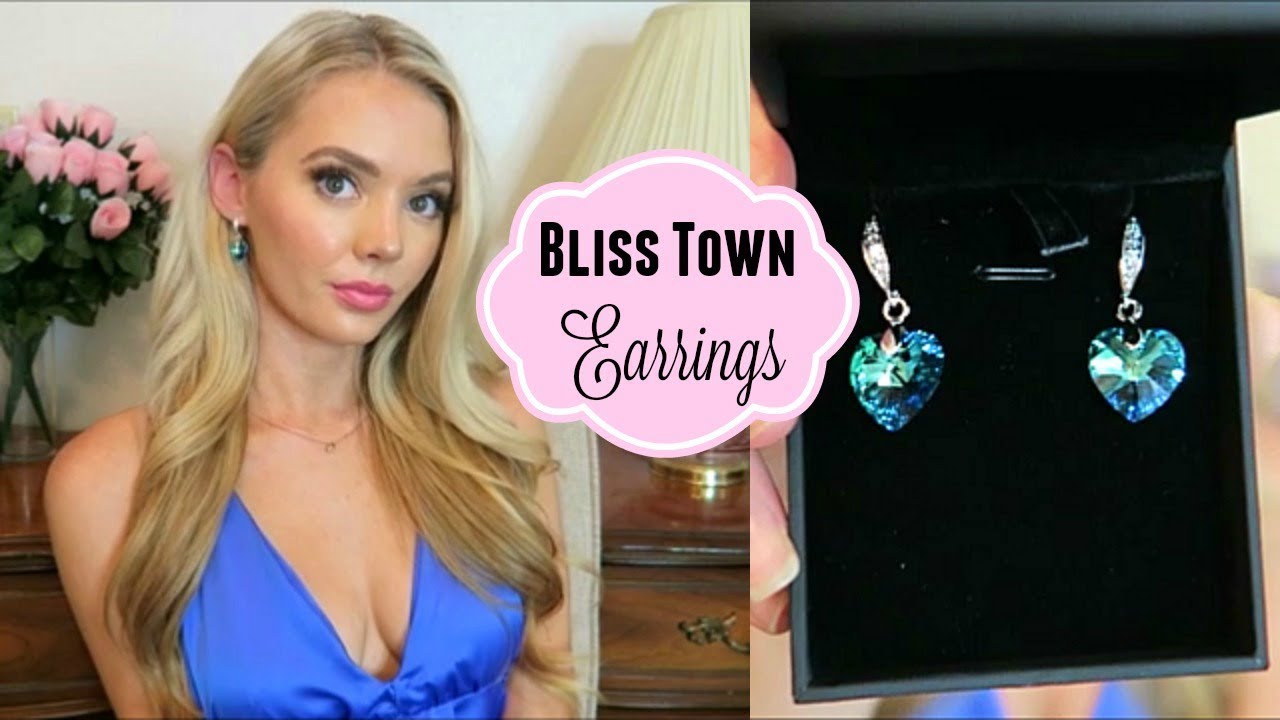BLISS TOWN JEWELRY Blue Heart Earrings Review