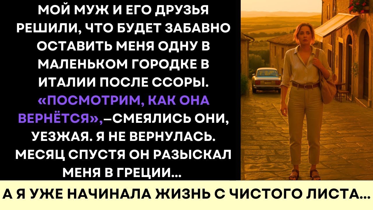 Муж И Его Друзья Подумали, Что Будет Забавно Оставить Меня В Маленьком Городке В Италии…