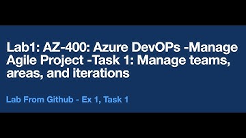 Lab1: AZ-400: Azure DevOps -Manage Agile Project -Task 1: Manage teams, areas, and iterations