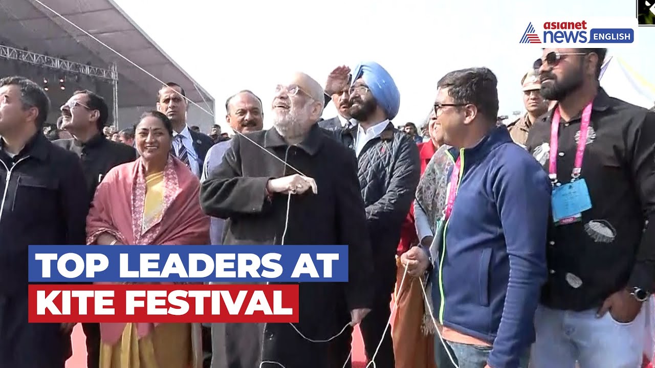 International Kite Festival 2026: Amit Shah, Delhi CM Rekha Gupta Join Kite Flying | Watch