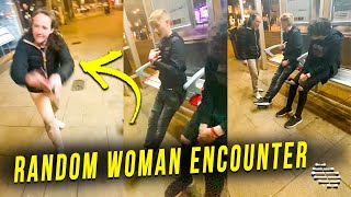 Woman Randomly Approached 3 Young Men Then Chased One
